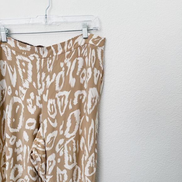 [Lafayette 148 New York] Camel Animal Print Tan Riverside Wide Leg Pants Size XL - Picture 10 of 12